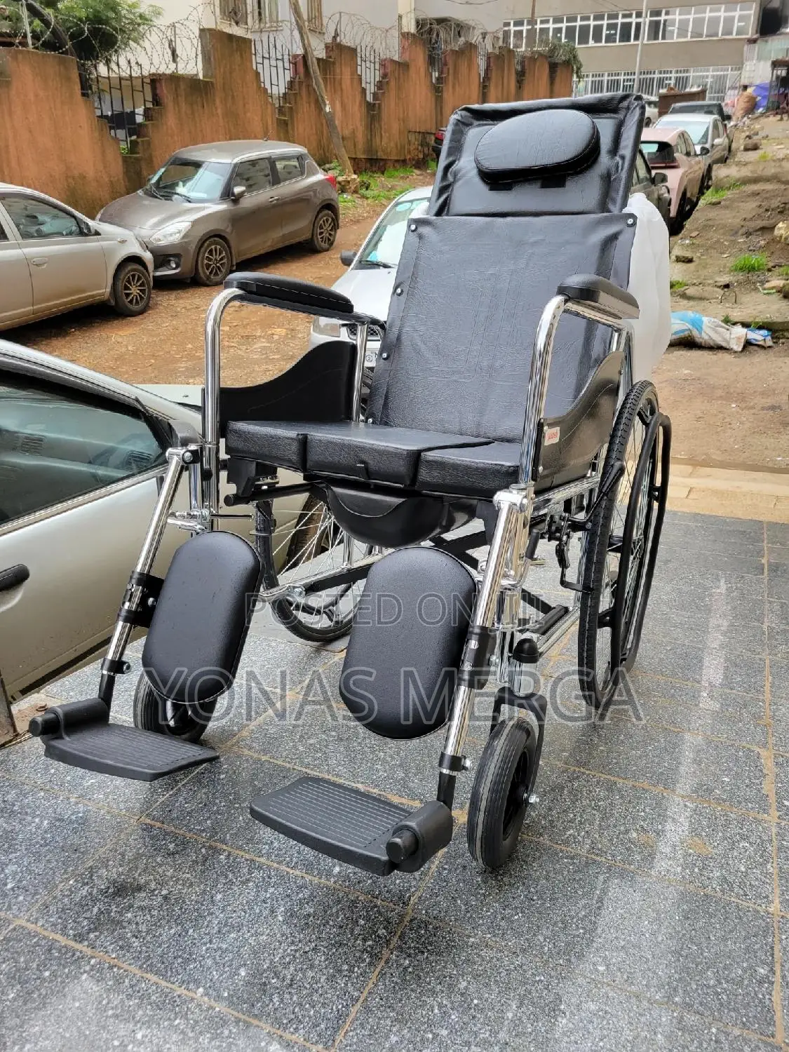 Toilet❨3in1❩Wheelchair献፪wheelchair的≥Back Upto Head Support Wheelchair