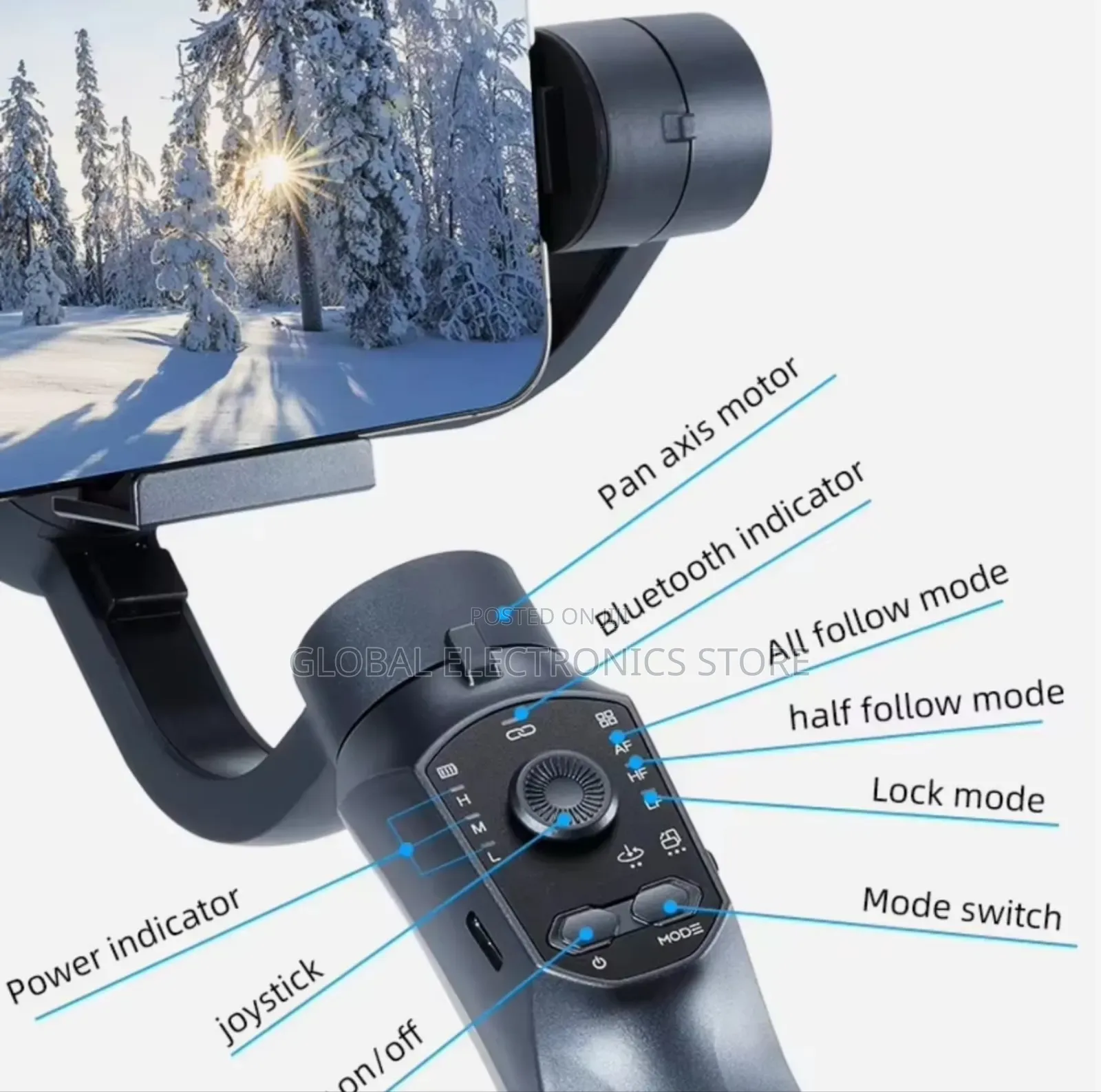 Ai Face Tracking 3-Axis Ai Stabilization
Gimbal Stabilizer