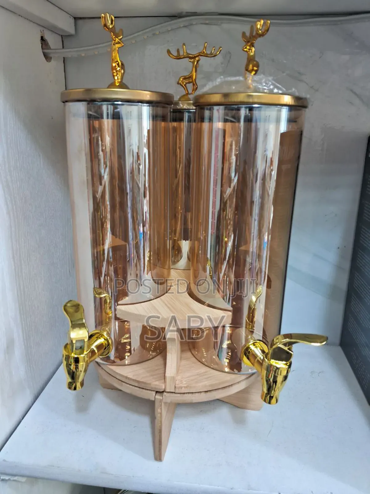 3 in 1 Glass Dispenser Jar With Stand Rack