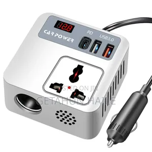 Photo - Laptop and Phone Charger in Car (Car Power Inverter)