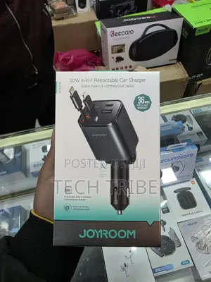 Photo - Joyroom 50w 4-in-1 Retractable Car Charger the Ultimate Charging Solu.