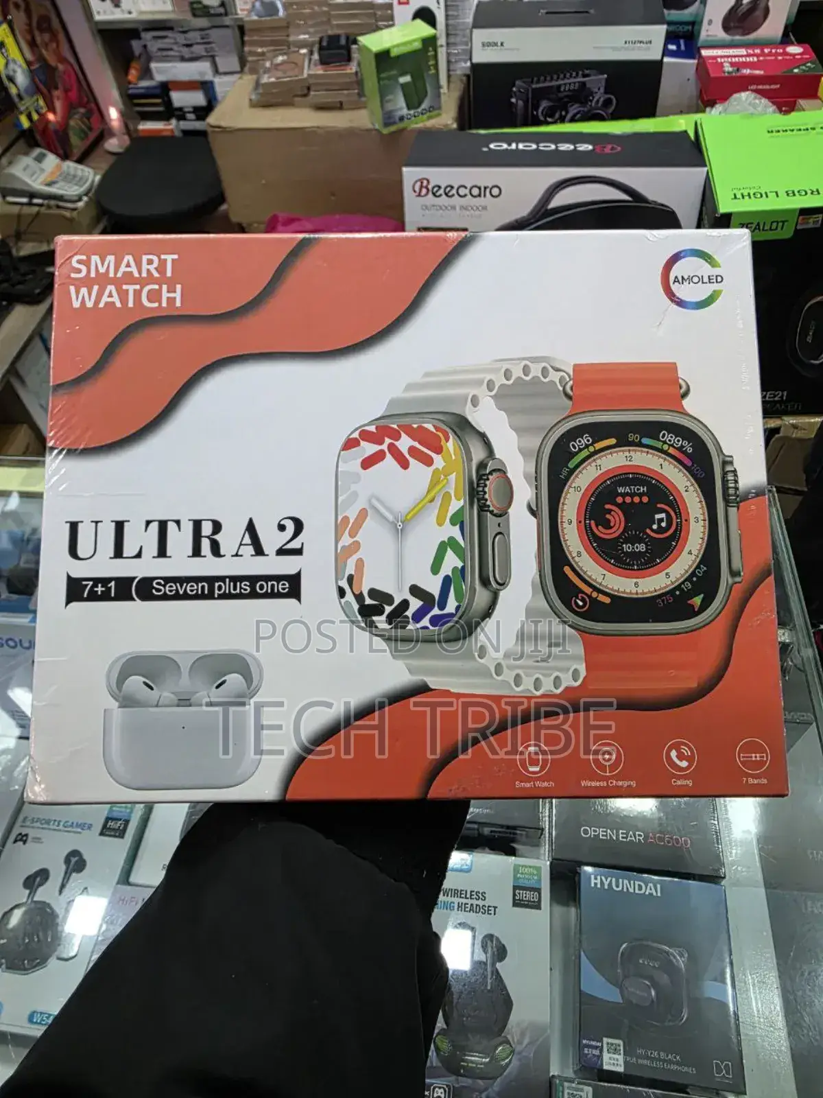 Ultra a 2 Smartwatch Amoled 7 Extra Straps With Original Earpod Gift