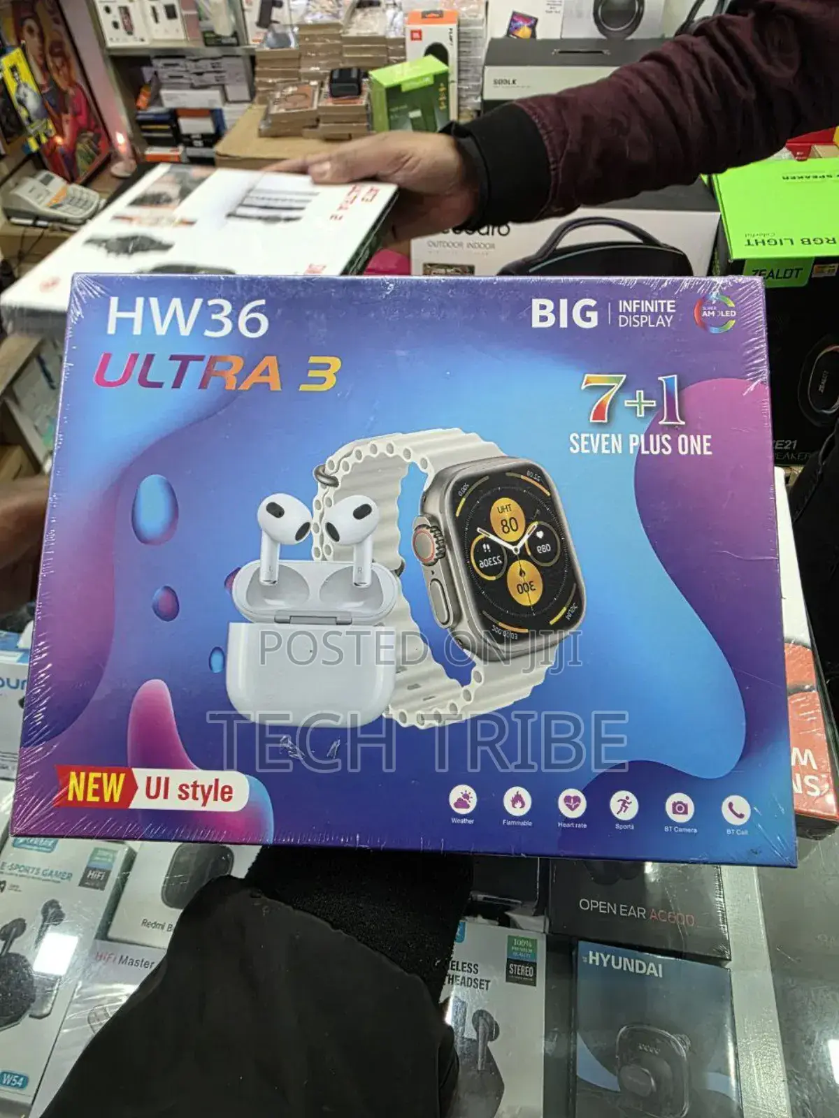 Hw36 Ultra 3 Smartwatch 7 Extra Watch Straps With Airpods Gift