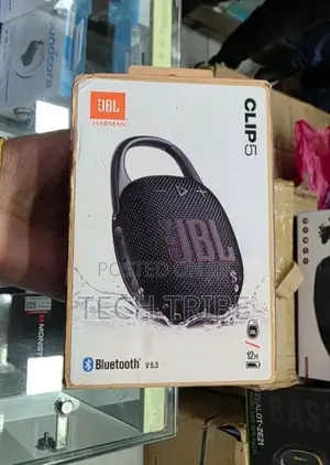 Photo - JBL Clip 5 Portable Speaker 12 Hours of Playtime on a Single Charge.
