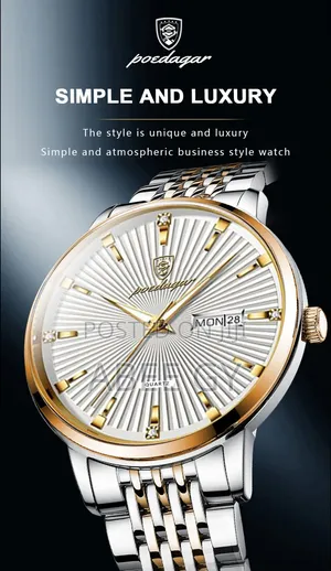 Poedagar Men Wristwatch Stainless Steel Mens Sports Quartz Watches
