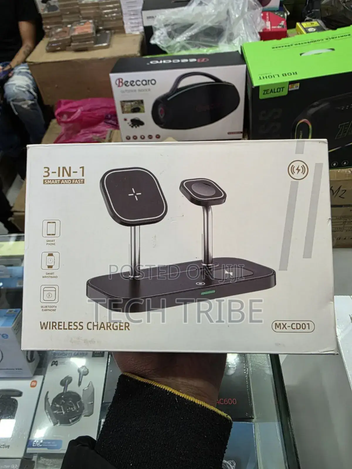 Sanen 3 in 1 Wireless Charger for Phone, Earpods and Smart Watches.