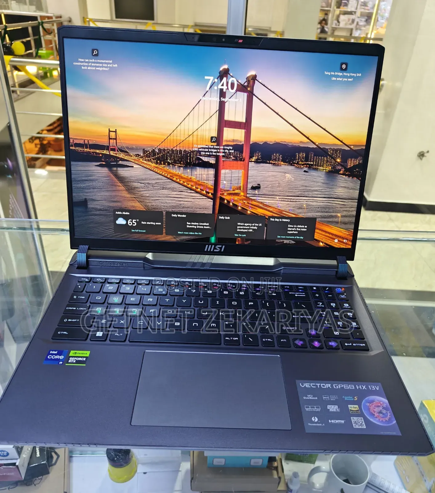 New Laptop MSI 16GB Intel Core I9 SSD 1T