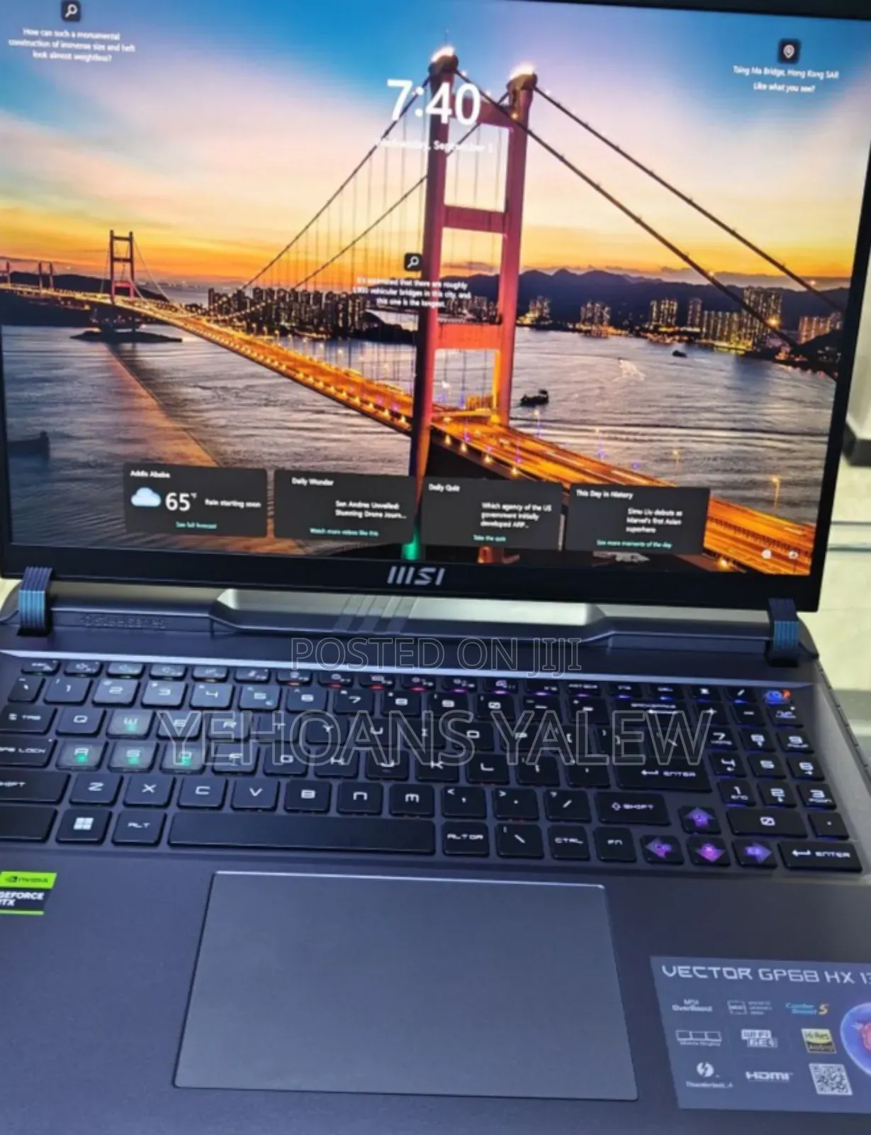 New Laptop MSI Vector GP68 HX 13V 16GB Intel Core I9 SSD 1T