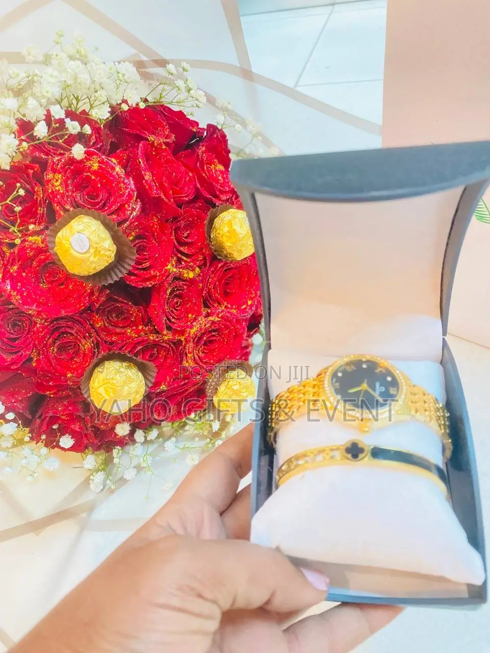 Flower With Brand Watch Gift