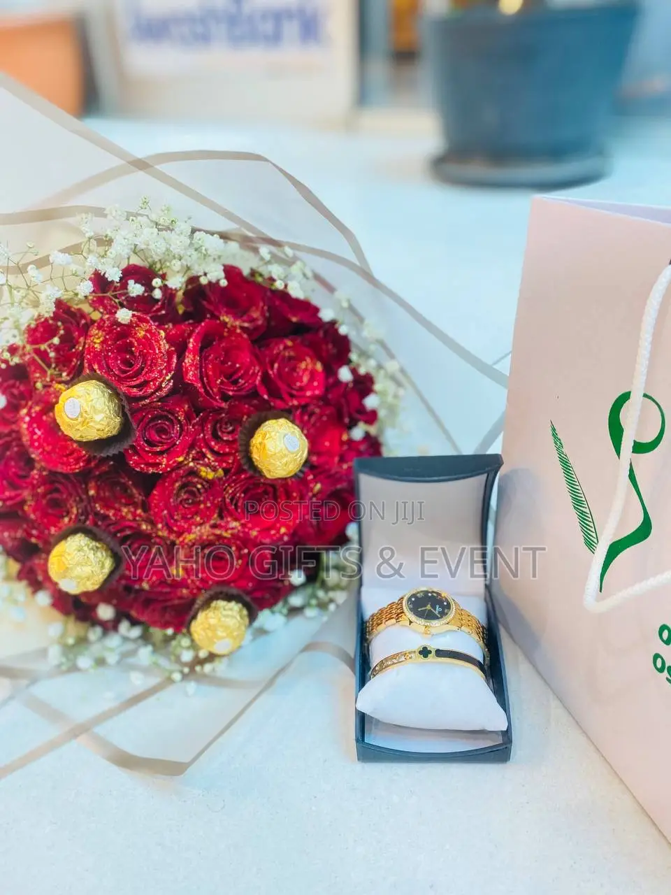 Flower With Brand Watch Gift
