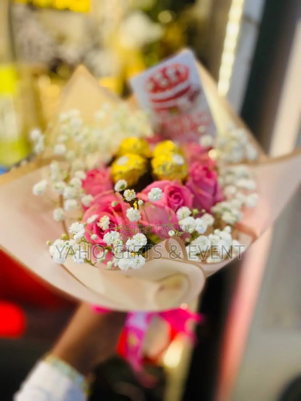 Mini Bouquet With Chocolate Gift