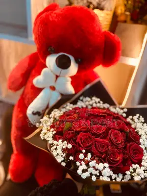Red Large Toy With Flower Gift