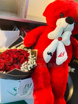 Red Large Toy With Flower Gift