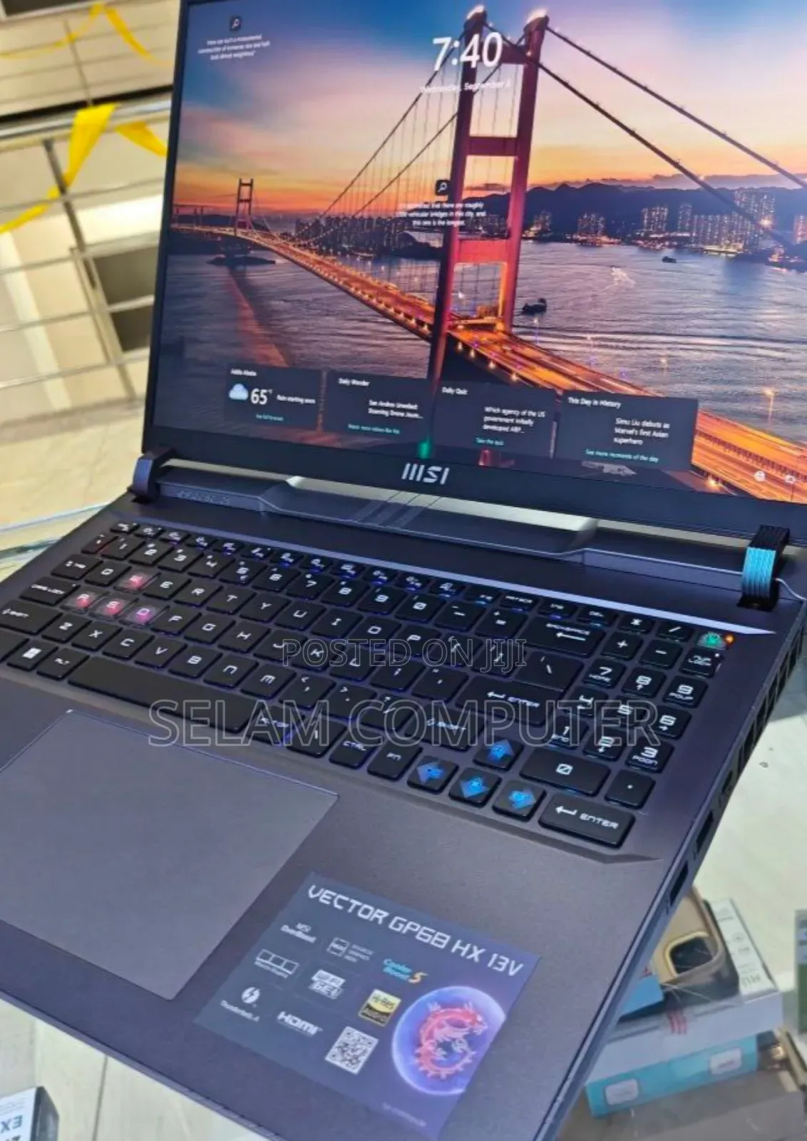 New Laptop MSI Vector GP66HX 12UGS 16GB Intel Core I9 SSD 1T