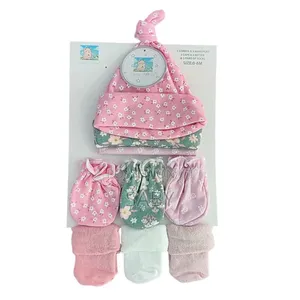 9pc ( 3 Caps 3 Mitten 3 Pairs of Socks )