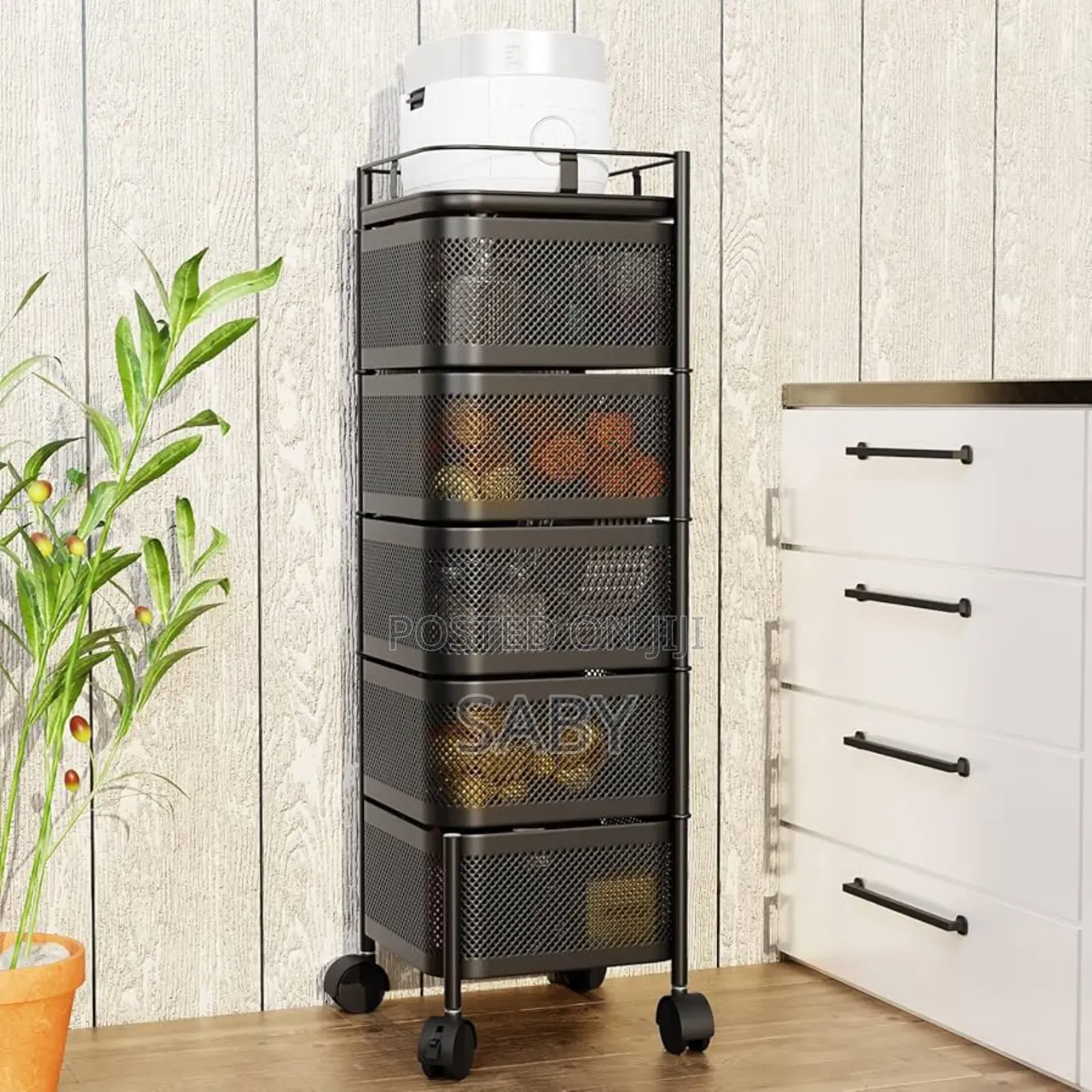 5 Layer Moveable Kitchen Storage Rack