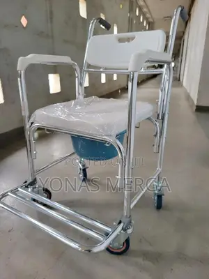 Photo - Toilet Chair鵼፹waterproof Mobile Over Toilet Chair耍πlockable Wheelchair