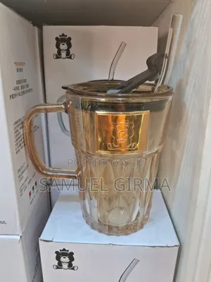 Photo - Diamond Heat Resistant Glass Mug 
 የራሱ ስትሮ ያለዉ የብርጭቆ ማግ