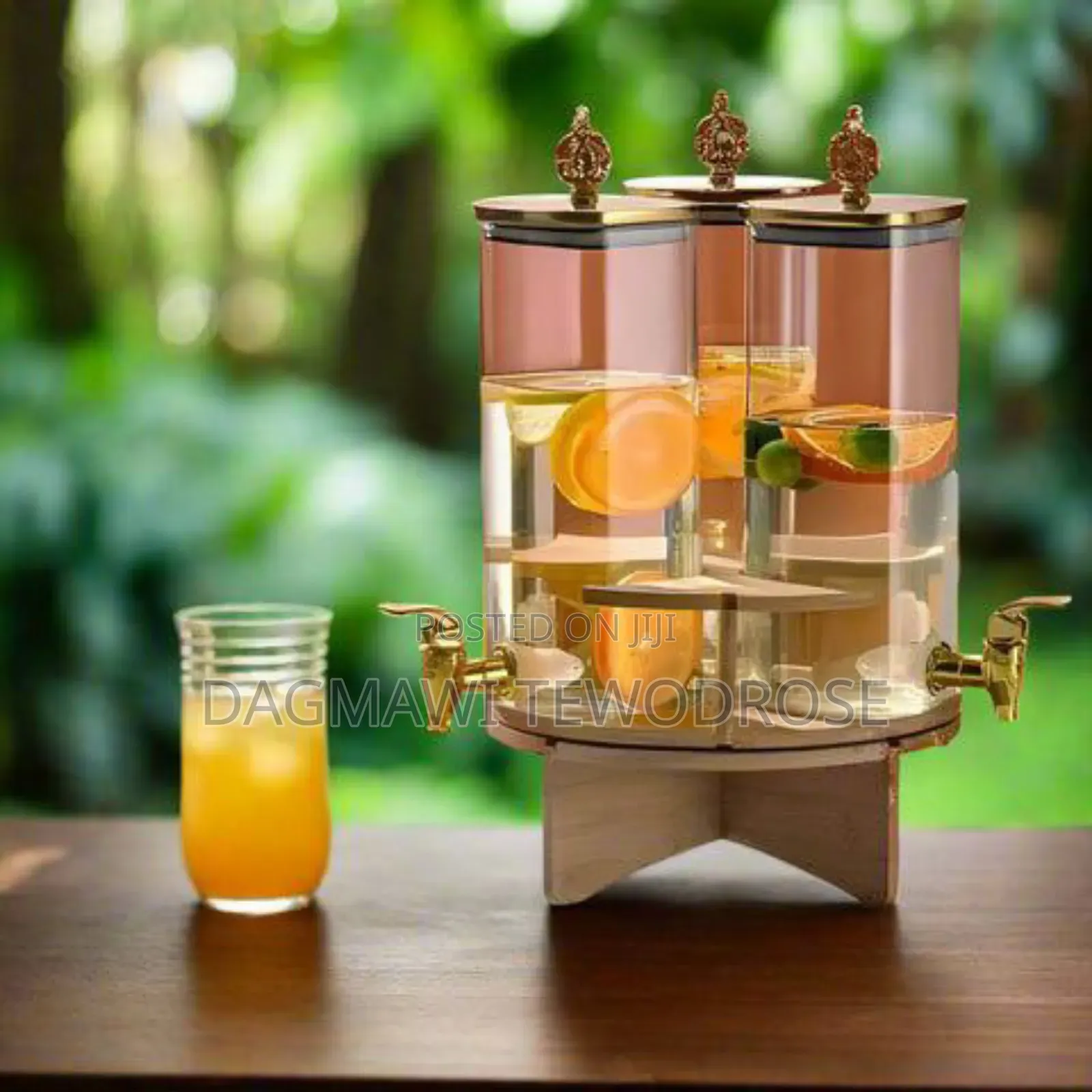 3 in 1 Glass Dispenser Jar With Stand Rack