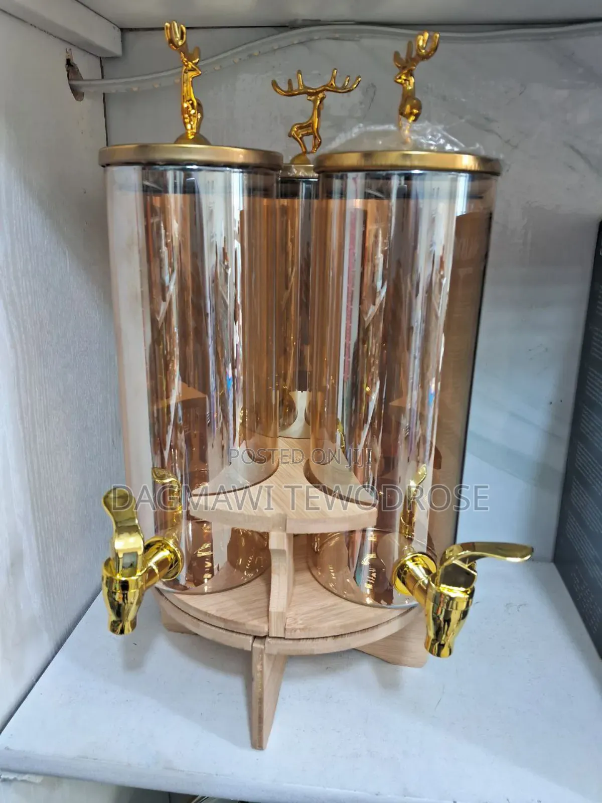 3 in 1 Glass Dispenser Jar With Stand Rack