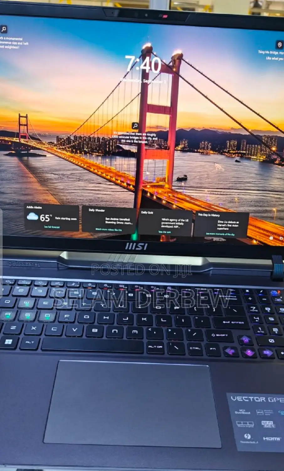 New Laptop MSI Vector GP68 HX 13V 16GB Intel Core i9 SSD 1T