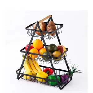 Modern Stainless Steel Tiered Fruit Veggie Display