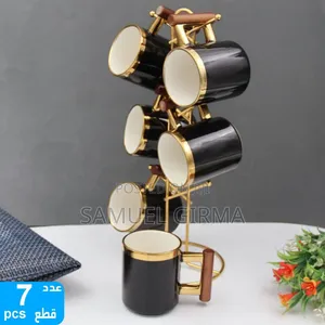 Photo - 6set Ceramic Mugs With Golden Stand