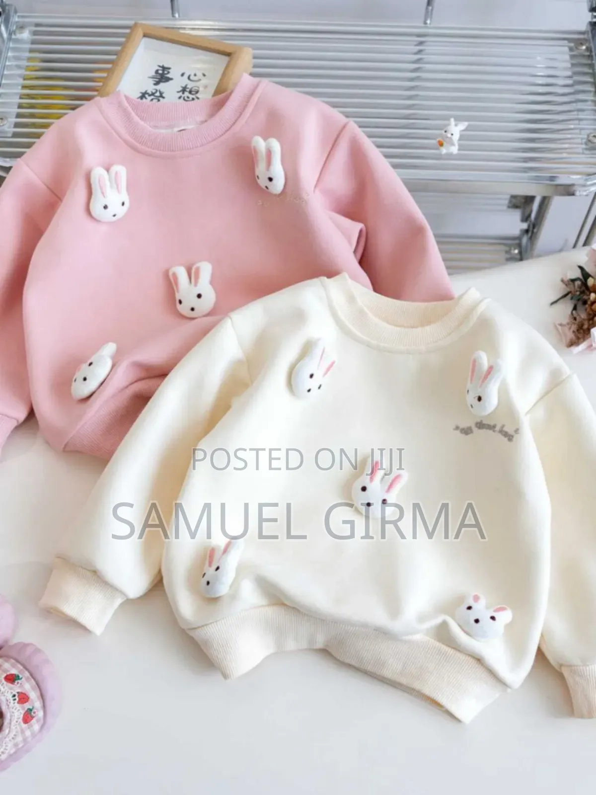 Mk- 0649 Cartoon Rabbit 3d Cute Sweatshirt Size: 1-6 Years