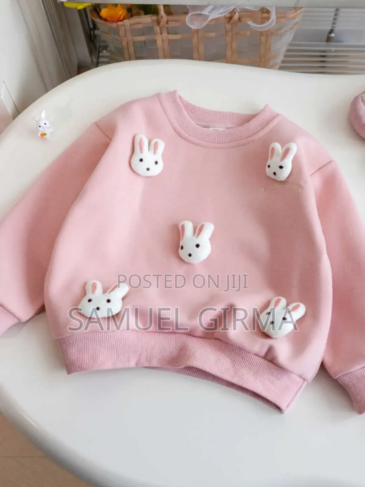 Mk- 0649 Cartoon Rabbit 3d Cute Sweatshirt Size: 1-6 Years
