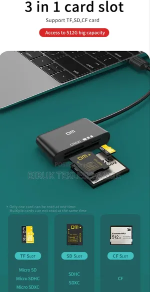 Photo - 3 in 1 Multifunction Tf,Cf,Sd Card Reader