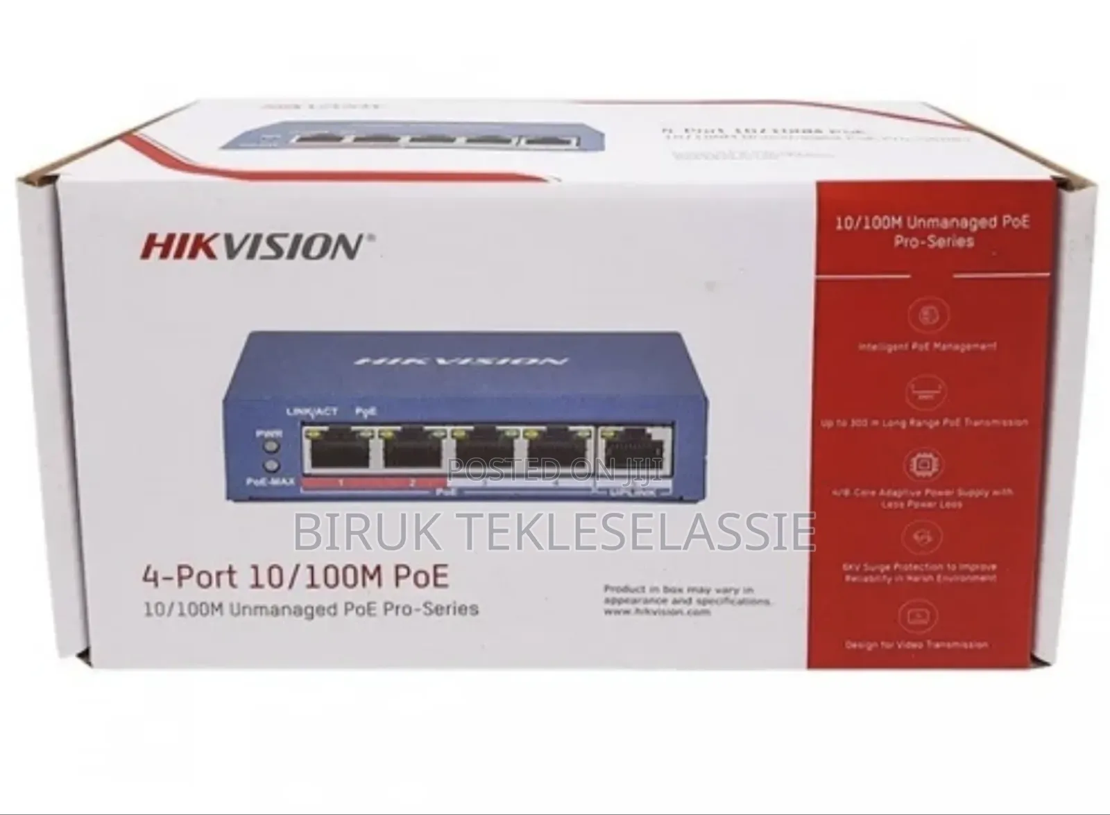 Hikvision 4 Port Fast Ethernet Unmanaged Poe Switch