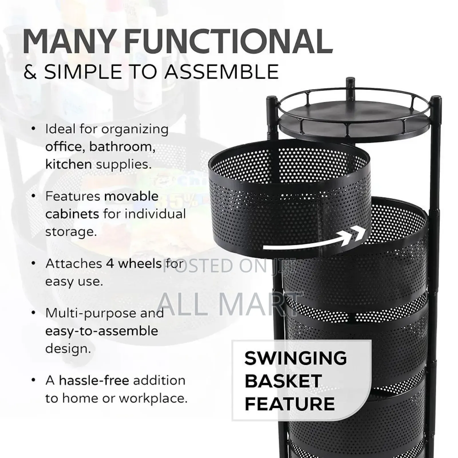 5 Layer Moveable Kitchen Storage Rack