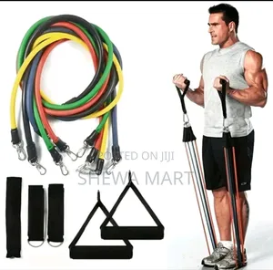 Photo - Resistance Band Set for Strength Training, Chest Muscle, Home Fitness