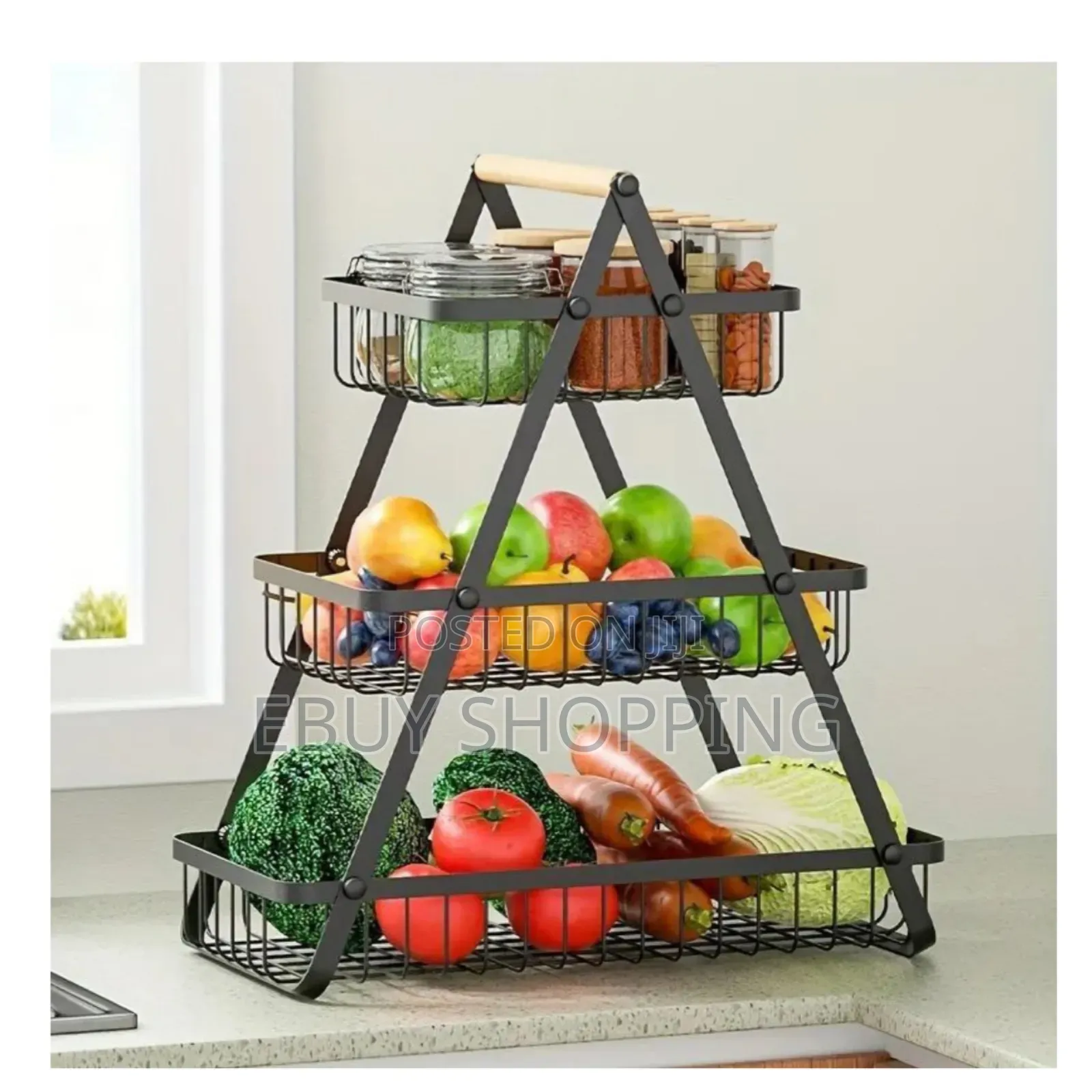 Luxury Black and Gold Kitchen Fruit Bowl Stand