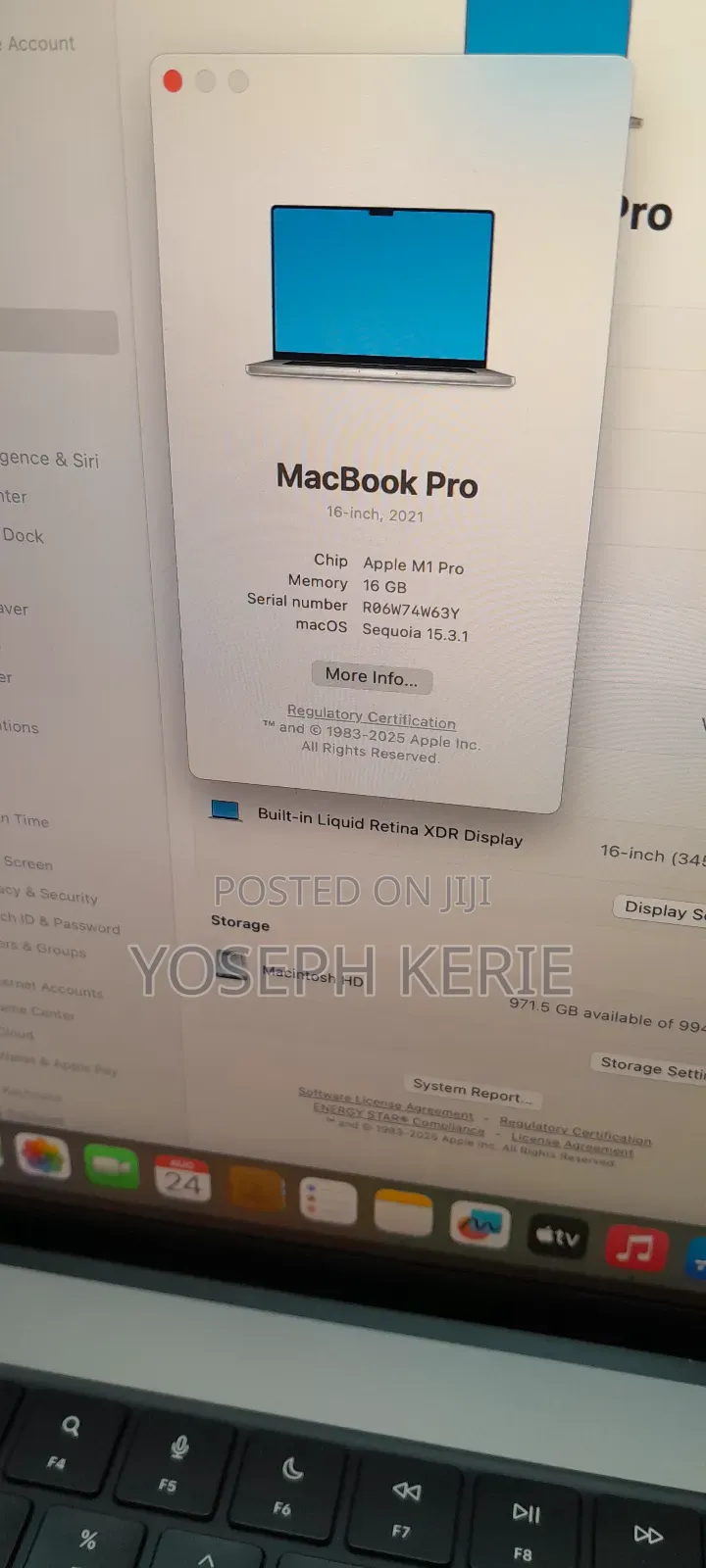 New Laptop Apple MacBook Pro M1 16GB Apple M1 Pro SSD 1T