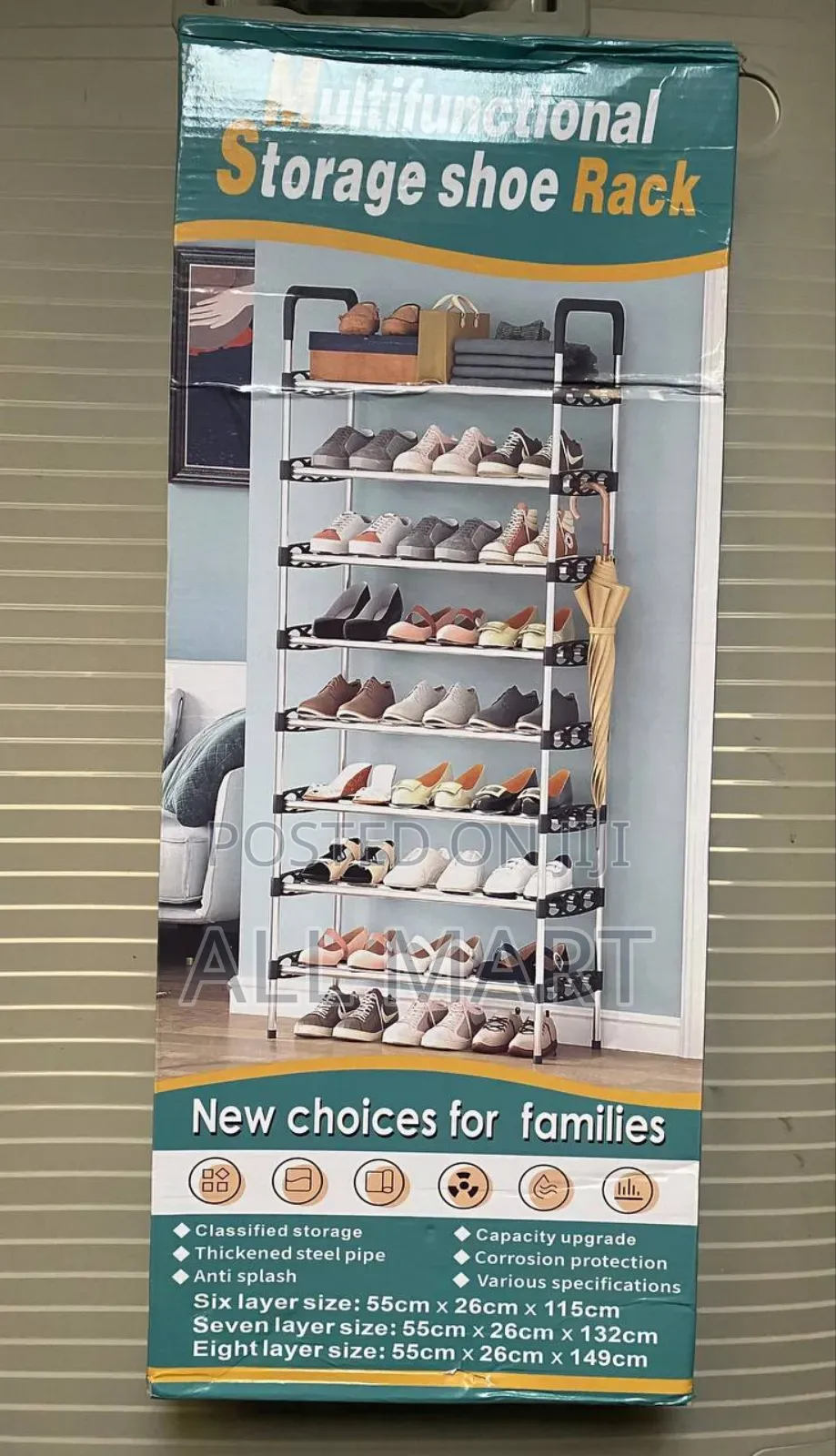 የጫማ መደርደሪያ 18 ጥንድ ጫማ የሚይዝ 6 ደረጃ