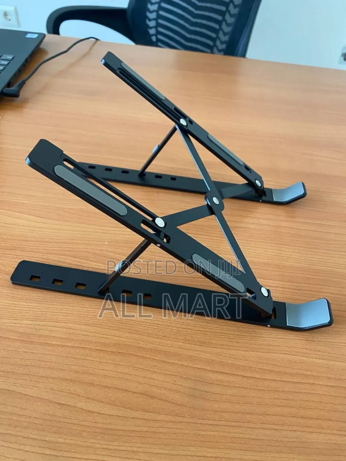6 Level Black Foldable Stainless Steel Laptop Stand