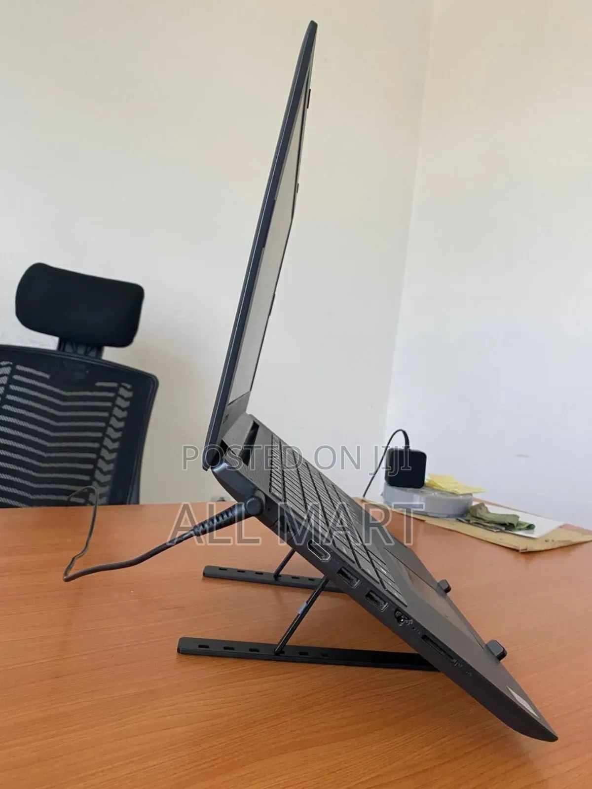 6 Level Black Foldable Stainless Steel Laptop Stand