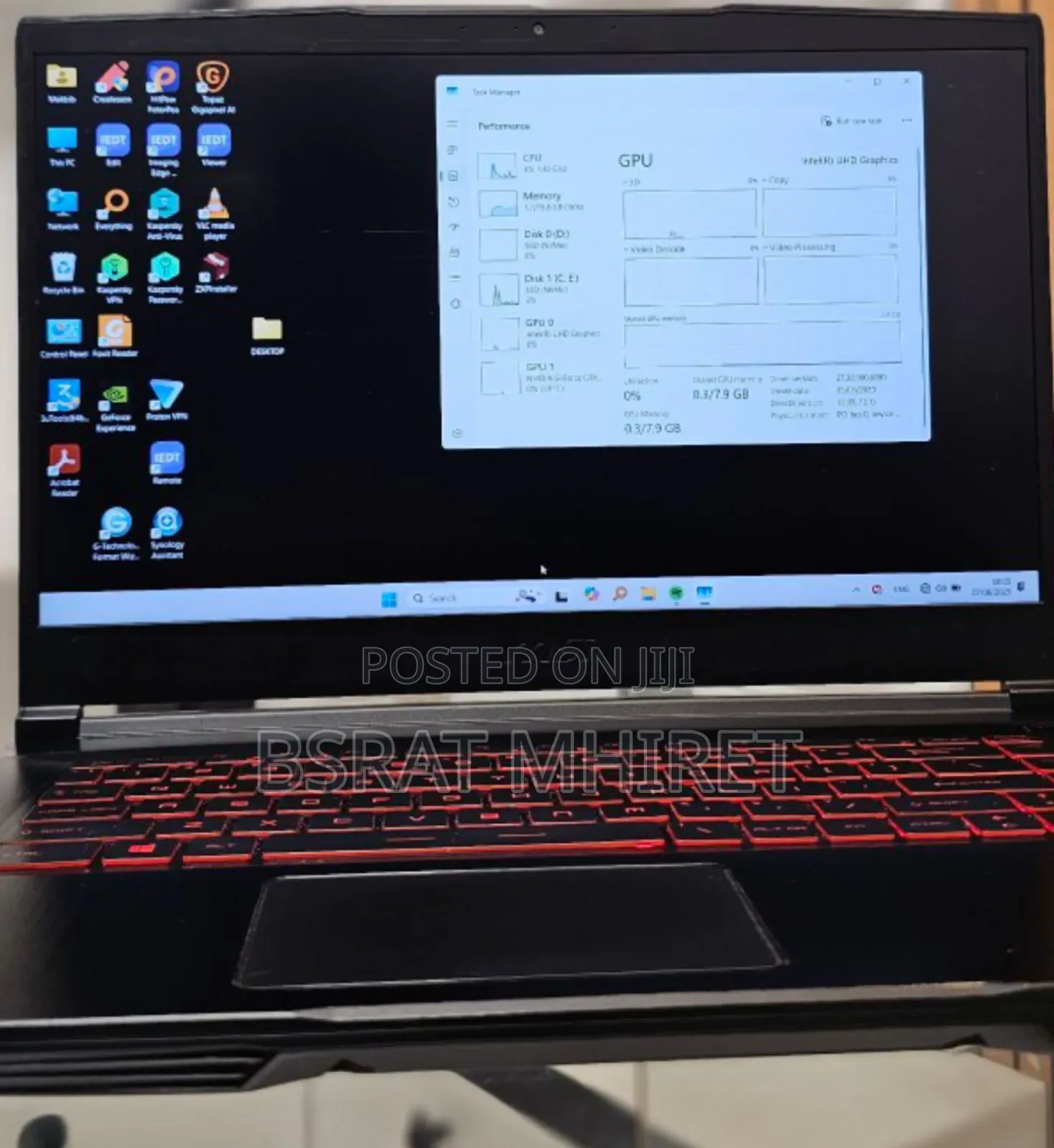 New Laptop MSI GF63 16GB Intel Core I7 SSD 1T