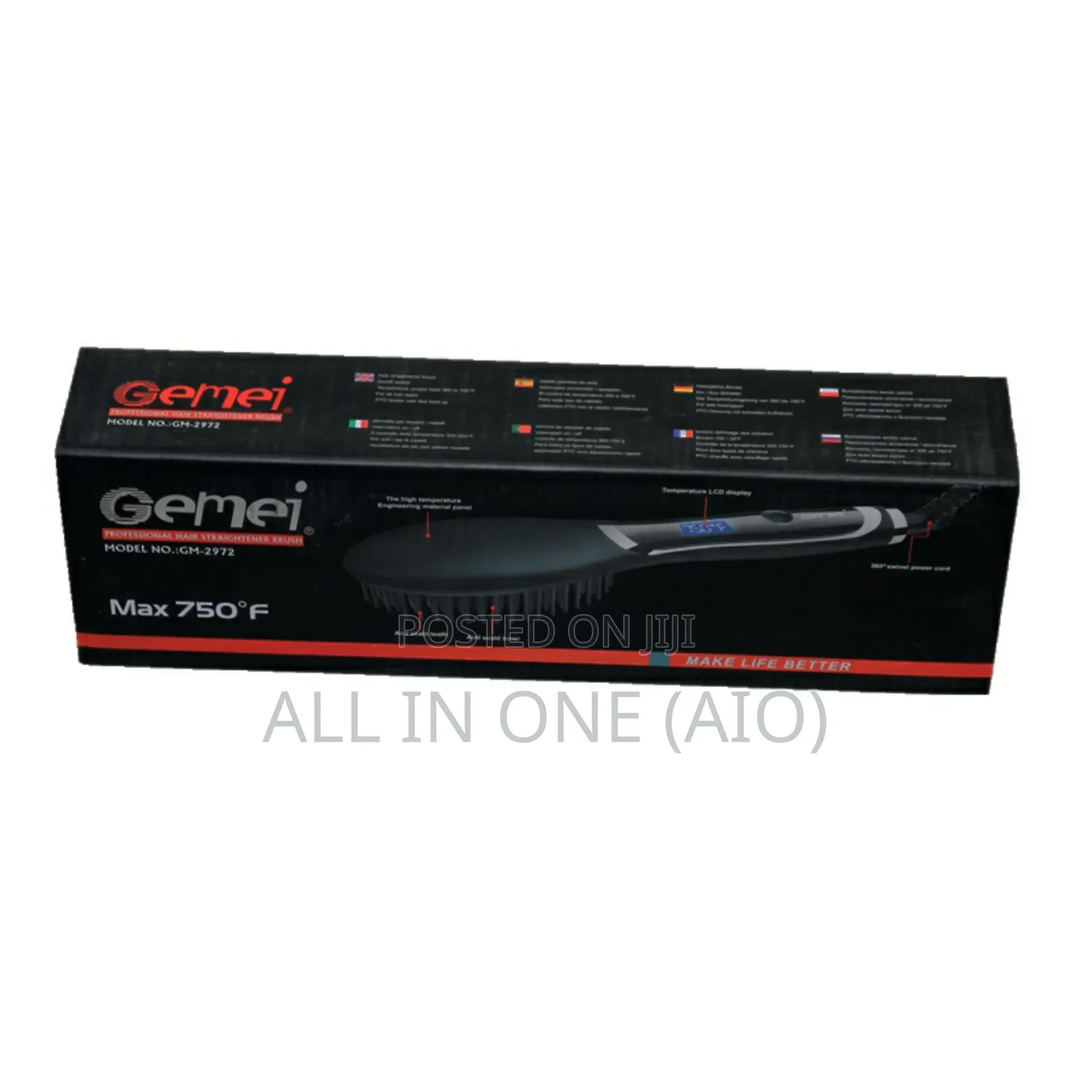 Gemei Professional Hair Straightner Brush