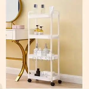 Photo - 4-Wlayer Movable Kitchen Storage Rack/Shelf/ ባለ 4 ወለል ተንቀሳቃሽ እቃ ማስቀመጫ
