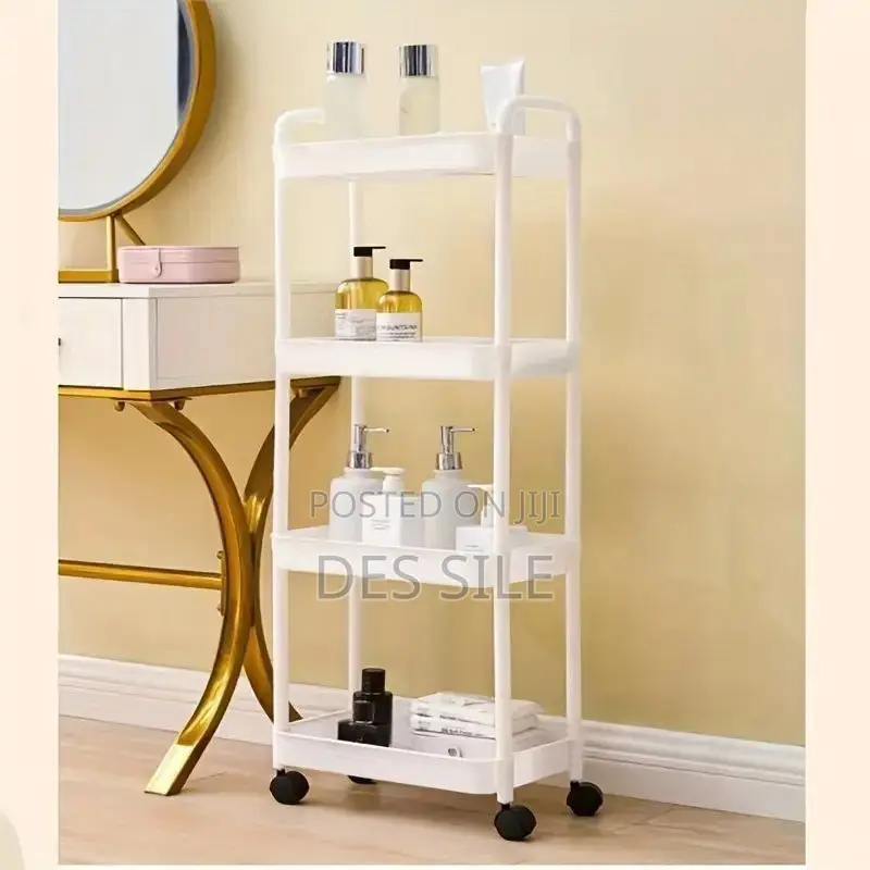 4-Wlayer Movable Kitchen Storage Rack/Shelf/ ባለ 4 ወለል ተንቀሳቃሽ እቃ ማስቀመጫ