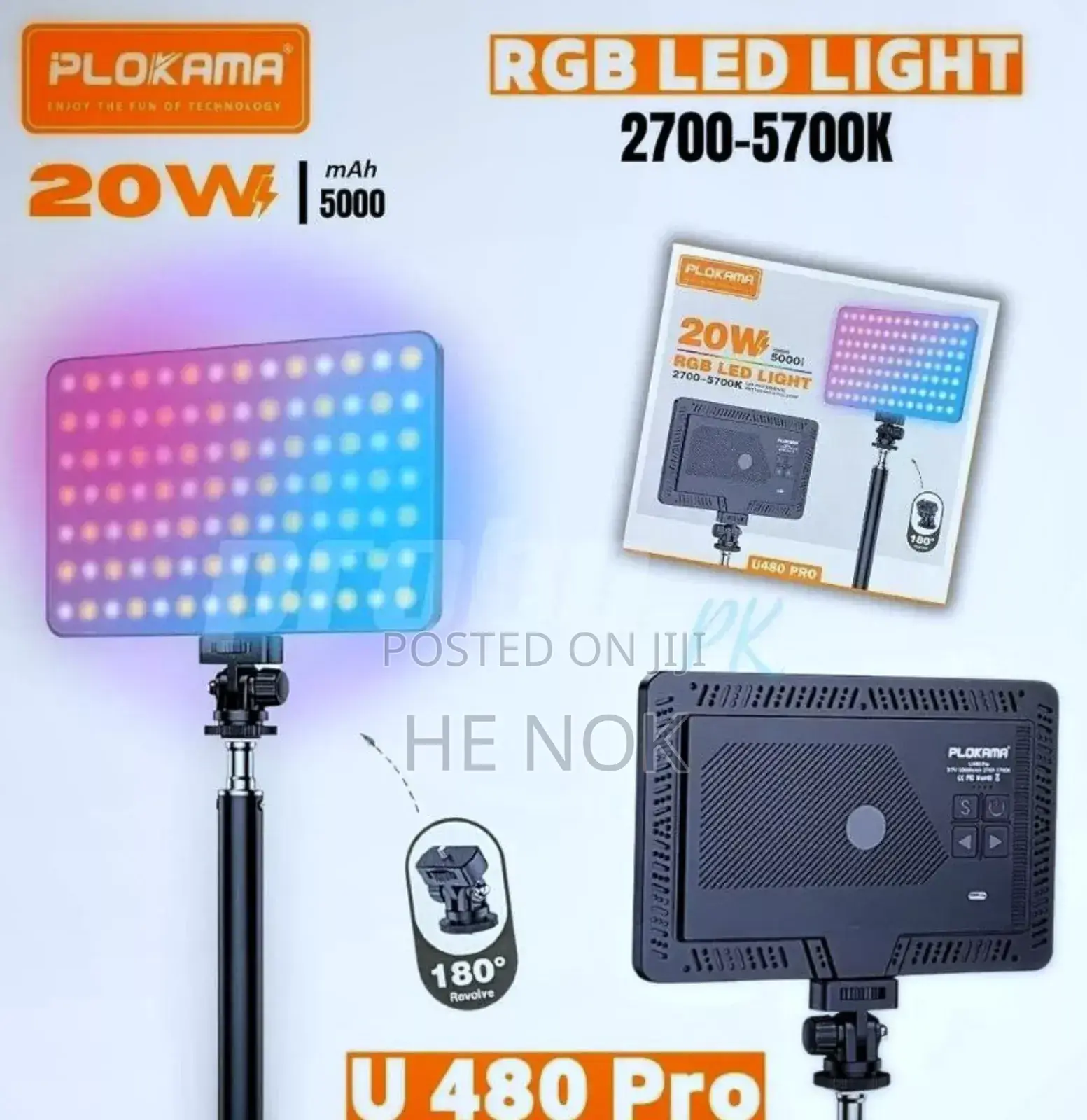 20w RGB Led Portable Photography Fill Light Polokama U480 Pro