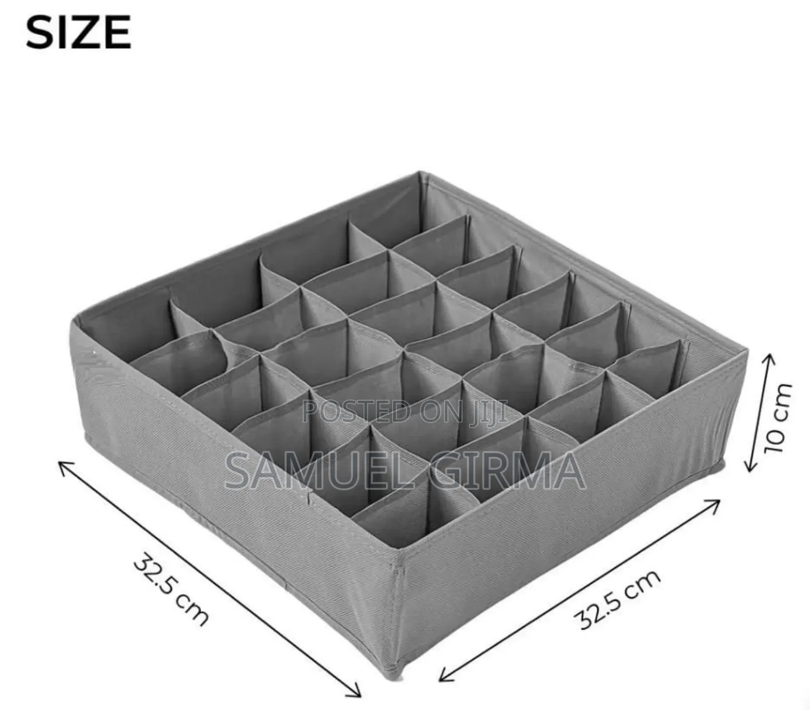 Foldable Organizers for Socks,Underwear, Ties - Grey
24 Cells(Holes)