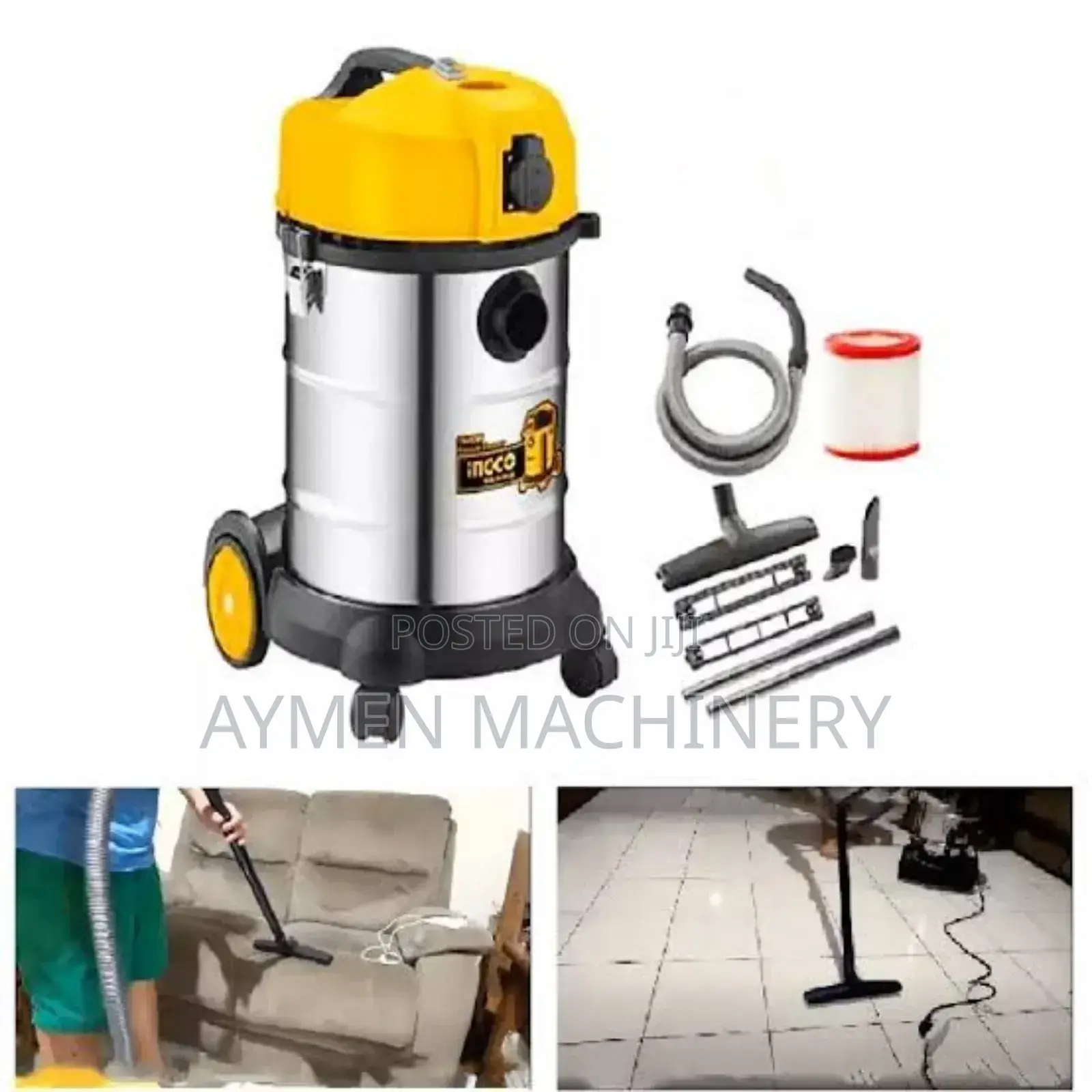 Ingco Vacuum Cleaner 30l Dry and Wet ለደረቅ እና እርጥብ ቆሻሻ