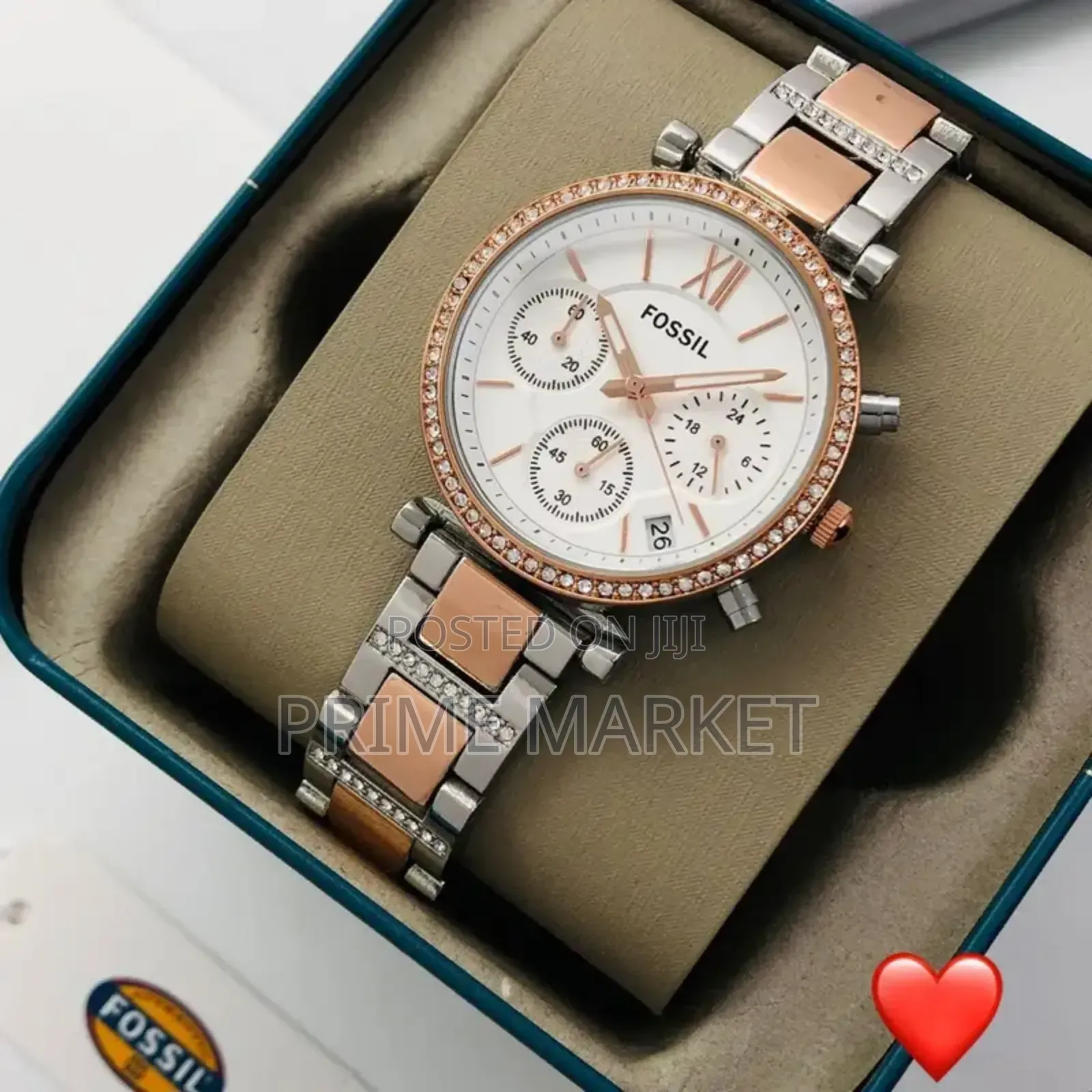 Fossil Stylish Chronograph Chain Watch for Women's