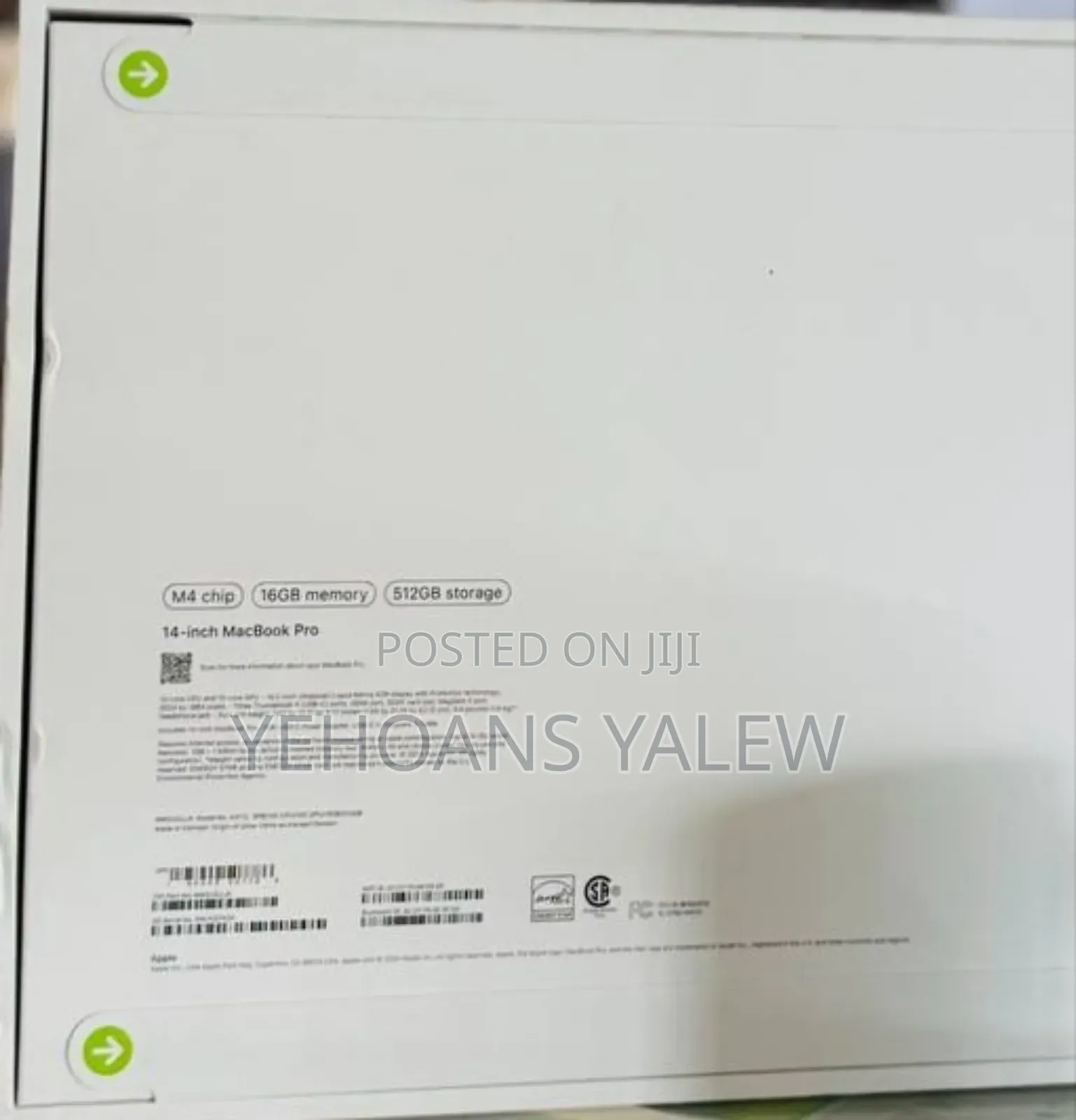 New Laptop Apple MacBook Pro 16GB Apple M4 Pro SSD 512GB