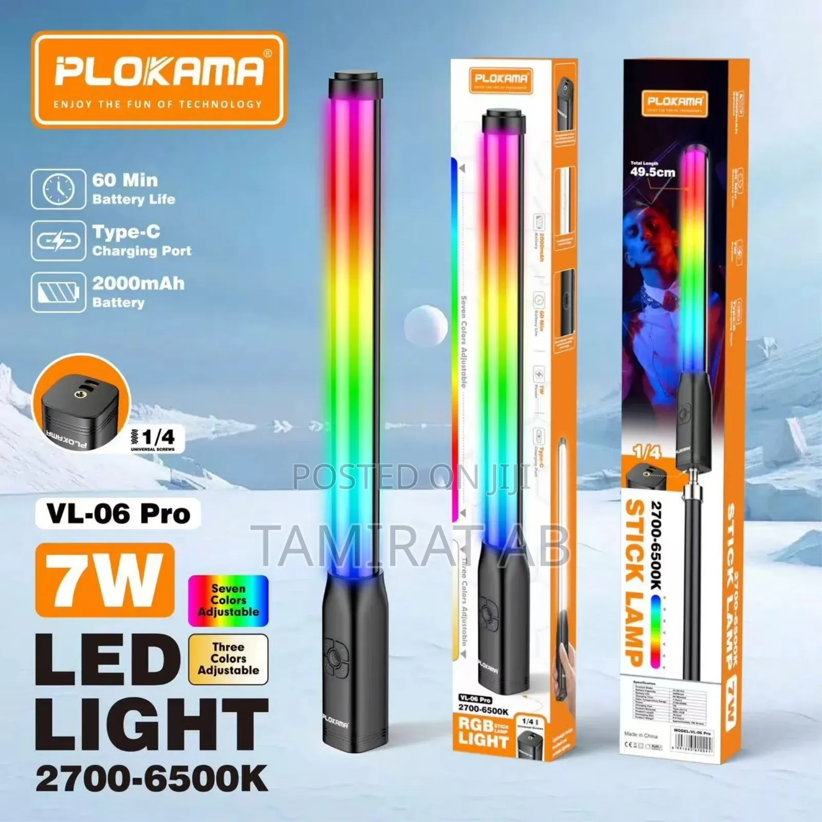 Plokama Vl-06 Pro 7w 2000mah 2700- Rechargeable Led RGB Light