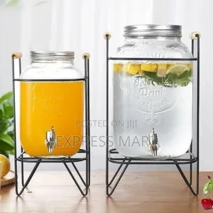 Glass Dispenser Jar With Rack
