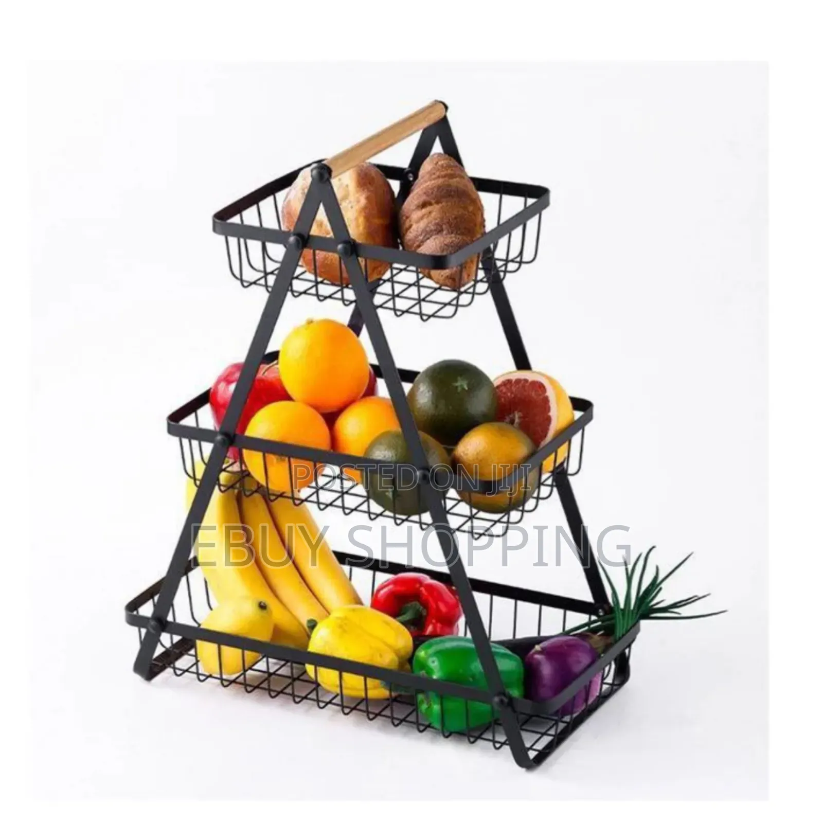 Vintage-Inspired 3-Layer Fruit and Bread Storage Basket